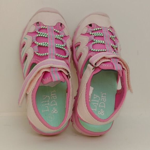 Lily & Dan Toddler Girls Sandals Pink Aqua Size 9/10 - Picture 4 of 7